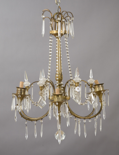 Northern European Gilded Brass Six-Light