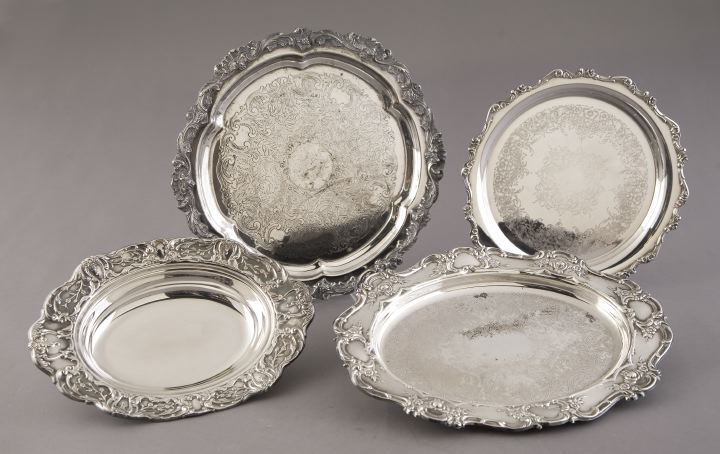 Four Silverplate Serving Items  2fa28