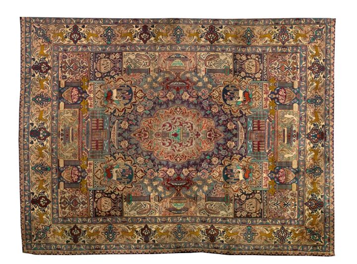 Semi-Antique Persian Kashmar Carpet,