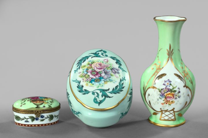 Three Piece Group of Limoges Porcelain  2fae3