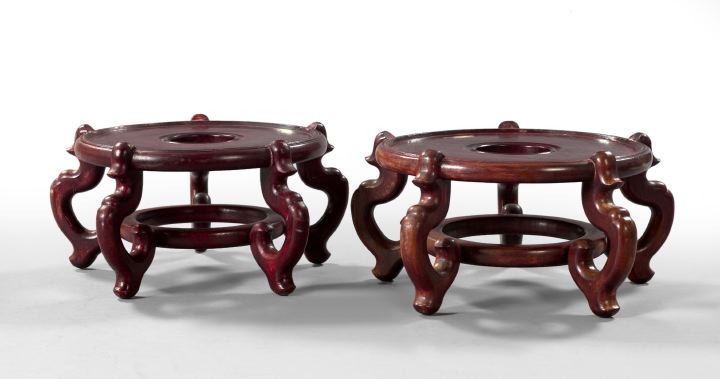 Large Pair of Chinese Carved Mahogany 2fb2f