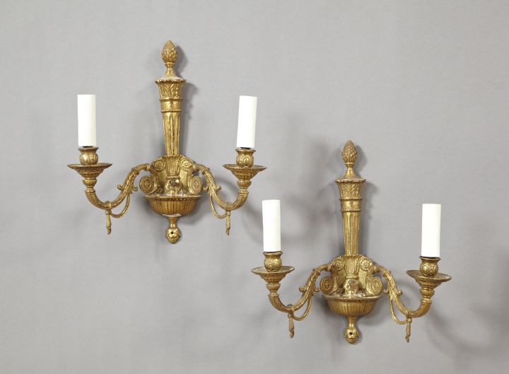 Pair of French Gilt Brass Two Light 2fda4