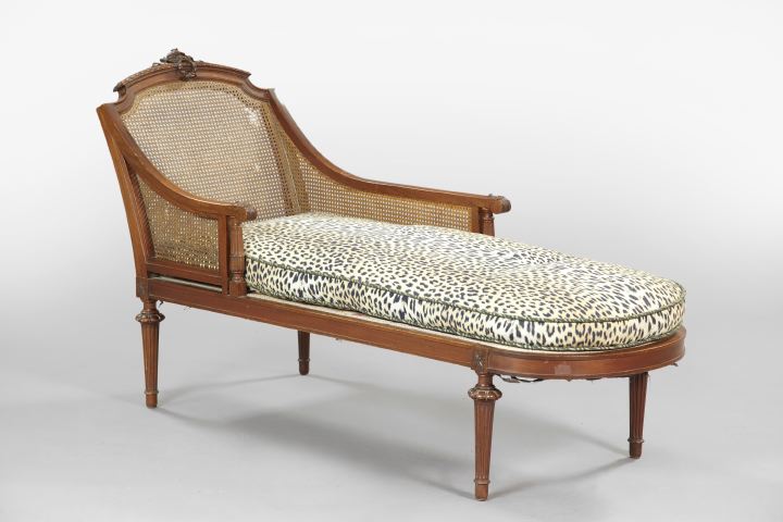 Louis XVI Style Mahogany Chaise 2fdb1