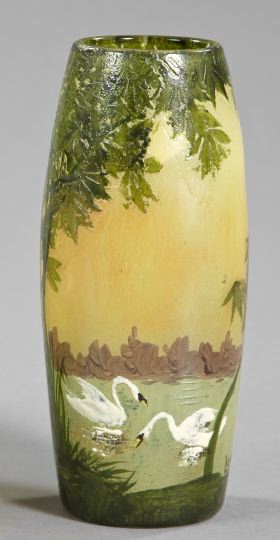 Legras Enameled Cameo Glass Vase  2fdc5