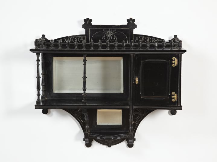 English Carved, Ebonized and Mirrored