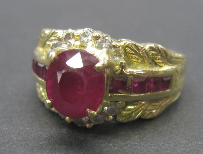 Good Eighteen-Karat Yellow Gold, Ruby