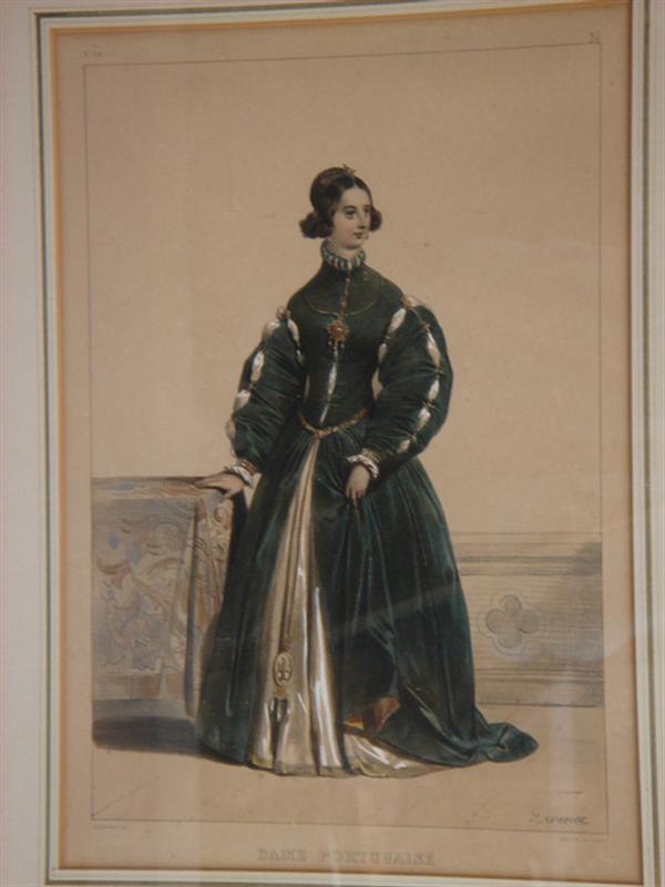 Colored French fashion engraving  3b876