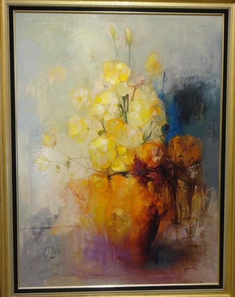 F. Felmart, o/c, vase of yellow