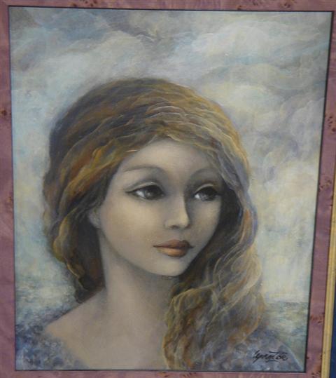 Lynn Zoe, acrylic on panel, portrait