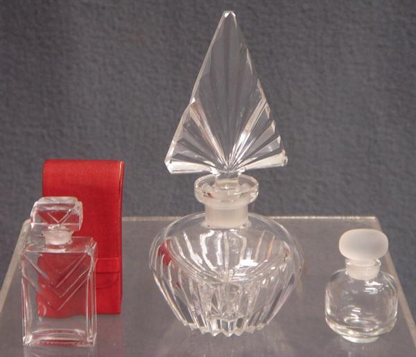 Czechoslovakian cut crystal scent bottle,
