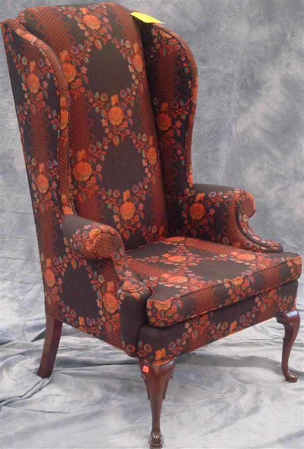 Hickory Queen Anne style wing chair,