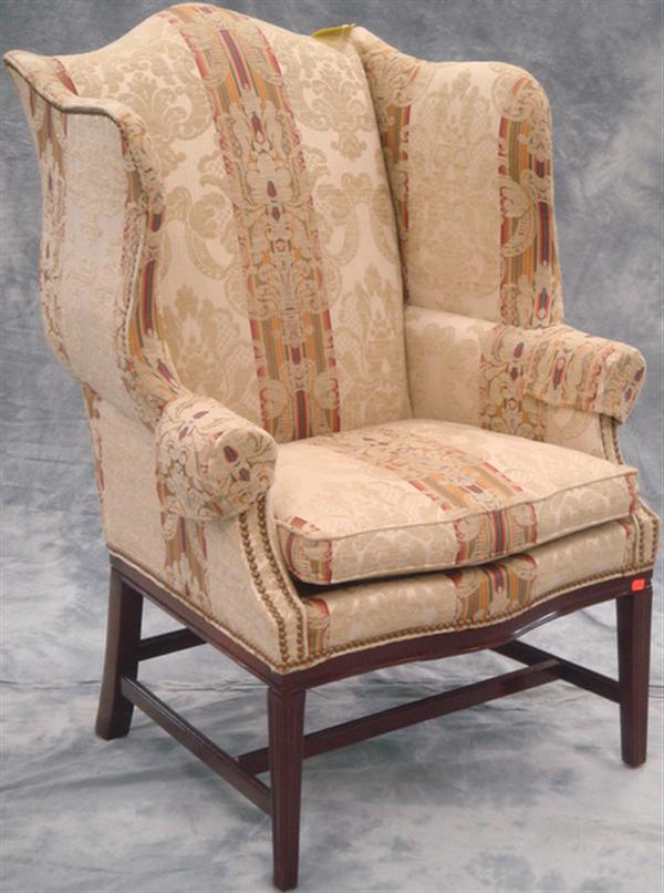 Hepplewhite style wing chair by Hancock