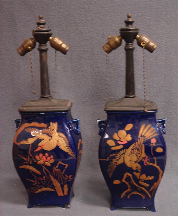 Pr cobalt porcelain vases with 3b90a