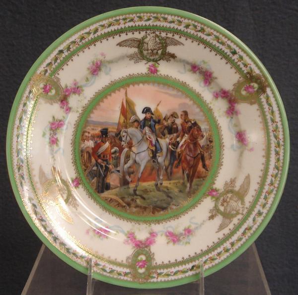 Napoleonic porcelain plate with heightened