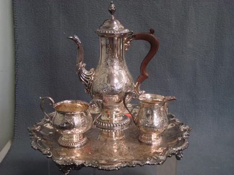 4 pc  Queen Anne style engraved