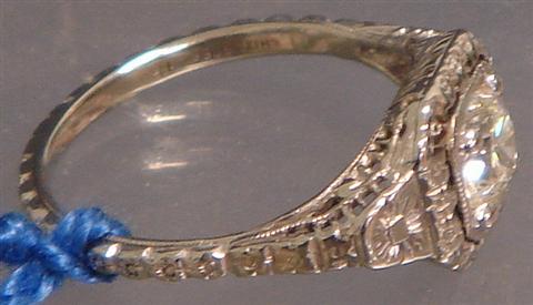 18K WG filigree diamond ring, mine