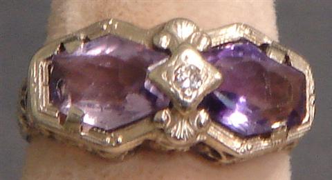 14K WG filigree amethyst ring  3bb49