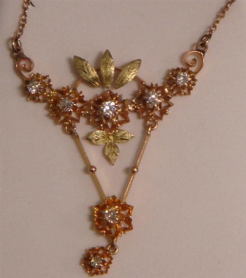 14K YG pendant necklace set with 3bb7e