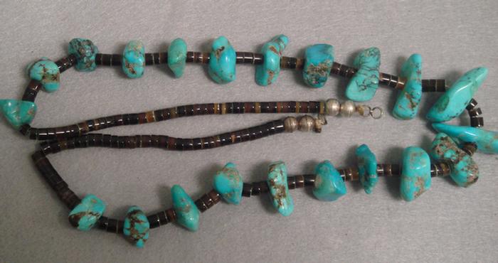 Native American turquoise stone & bead