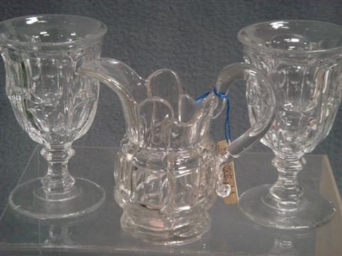 2 Bigler pattern flint glass goblets  3bbec