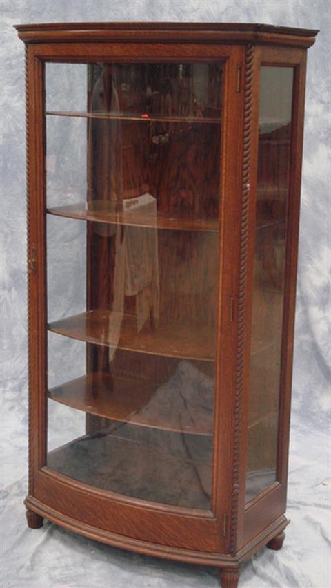 Victorian carved oak display cabinet  3bbf7