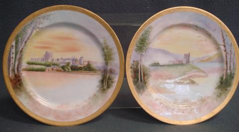 7 HP Haviland, Limoges scenic plates,