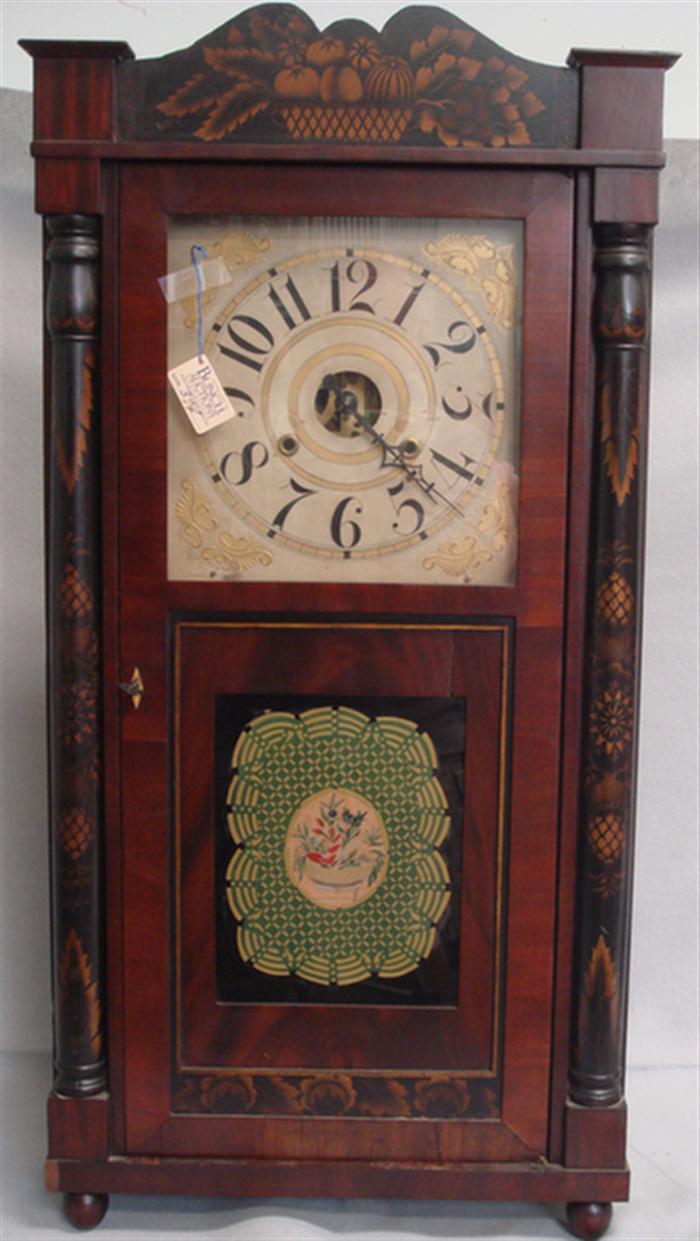 Jerome & Darrow shelf clock, stenciled