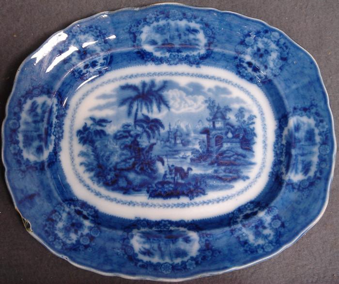 Staffordshire blue transfer platter,