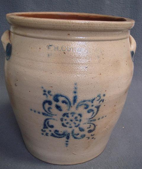 4 gal blue floral decorated stoneware 3bc57