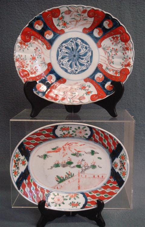 4 oval Imari porcelain plates,