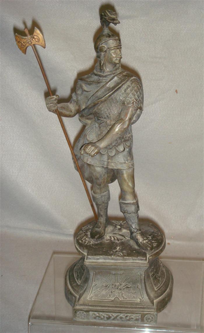 2 white metal sculptures knight 3bccc