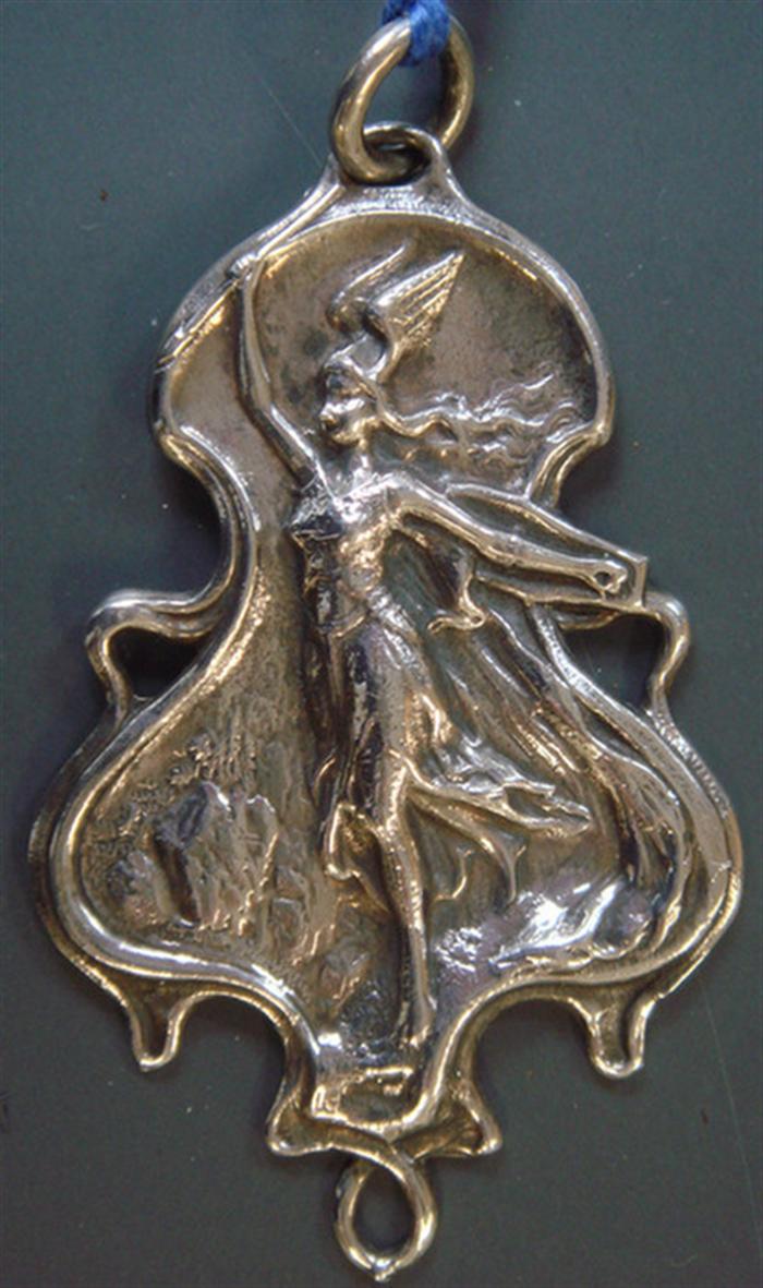 Sterling Art Nouveau Style Pendant.