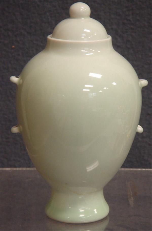 Chinese porcelain celadon jar with