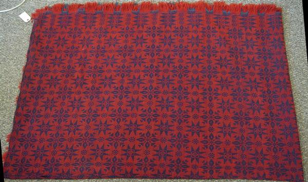 Blue and red 2 part PA coverlet,