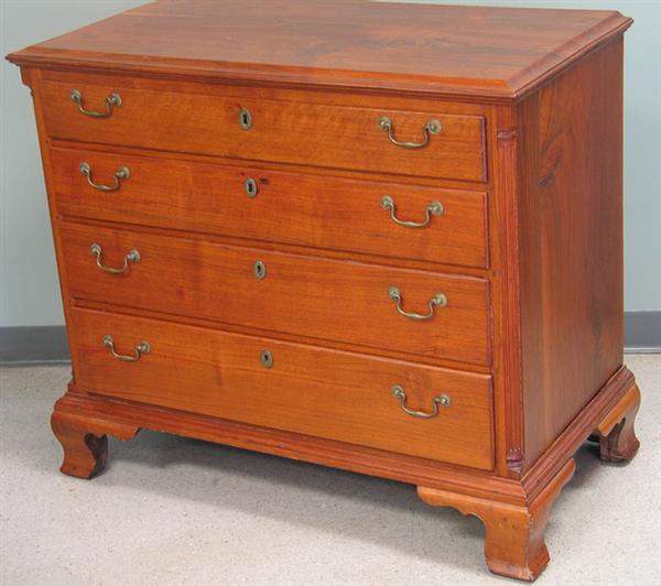 Walnut Chippendale 4 drawer bureau