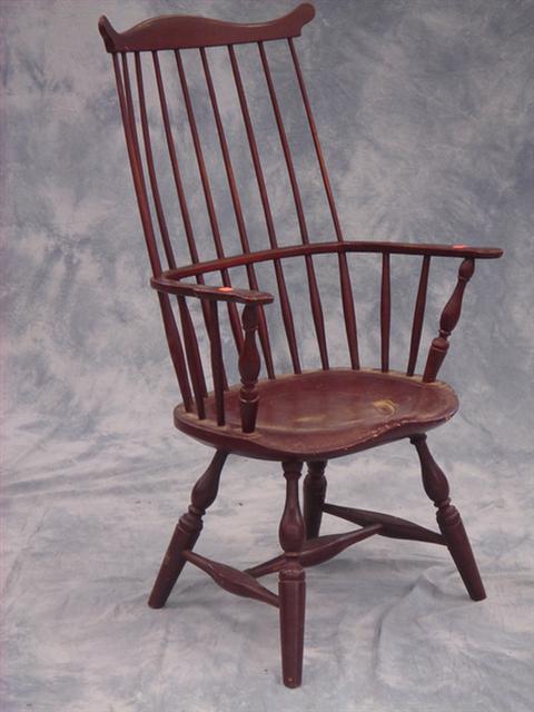 Comb back Windsor armchair, pottied