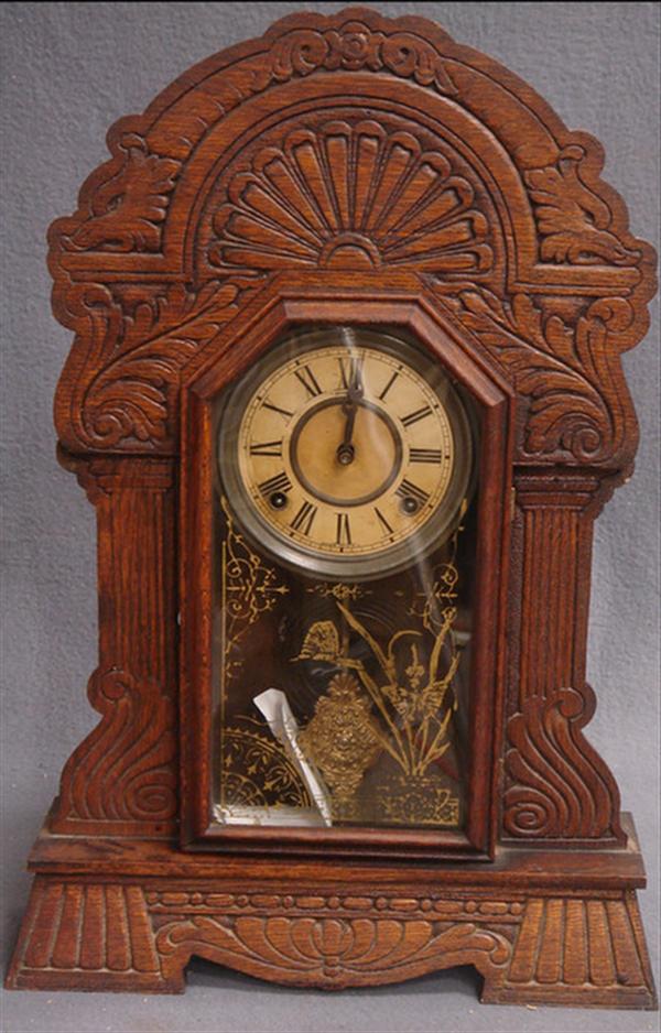 Sessions oak gingerbread clock,