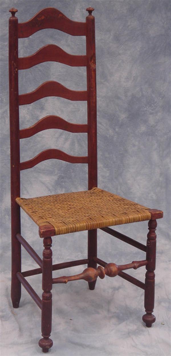 5 slat ladderback chair with turned