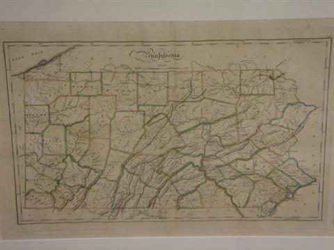 Colored and engraved map of Pennsylvania,