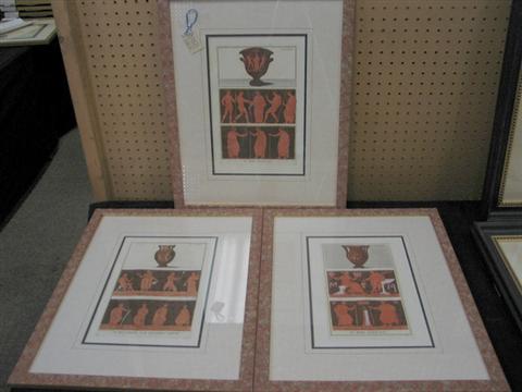 Three handcolored copper engravings