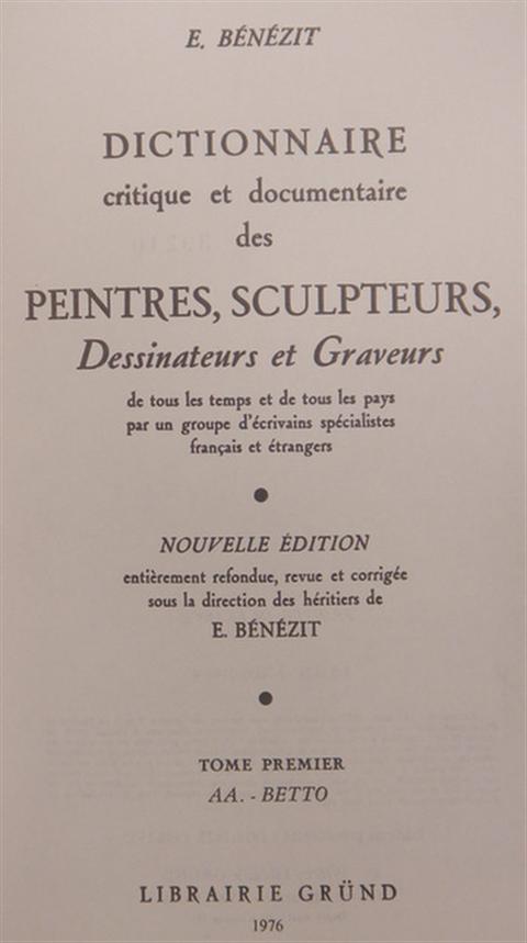 E. Benezit  Dictionnaire Des Peintres,