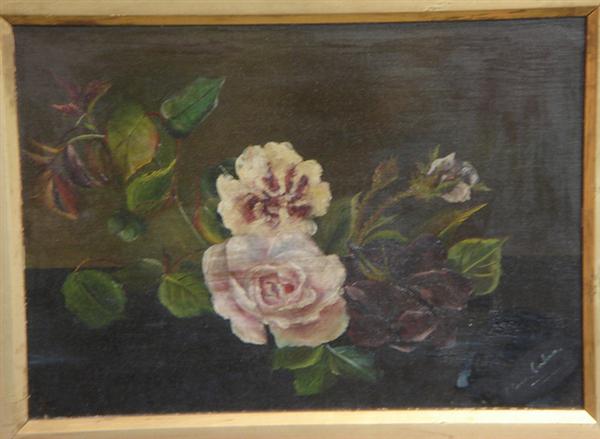 Colver, English, 19th c, o/c, floral