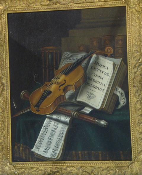 19th c trompe l'oeil school, o/c,