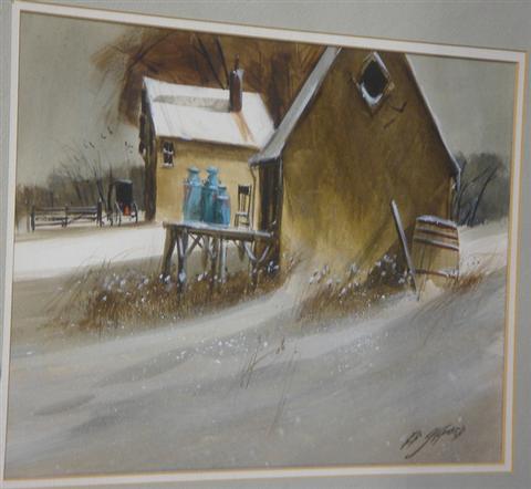 Ed Gifford watercolor Amish farm 3ba0c