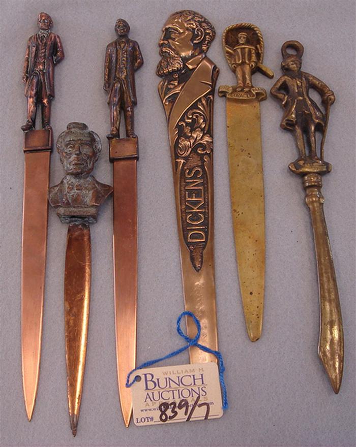 Lot of 6 vintage brass & copper figural