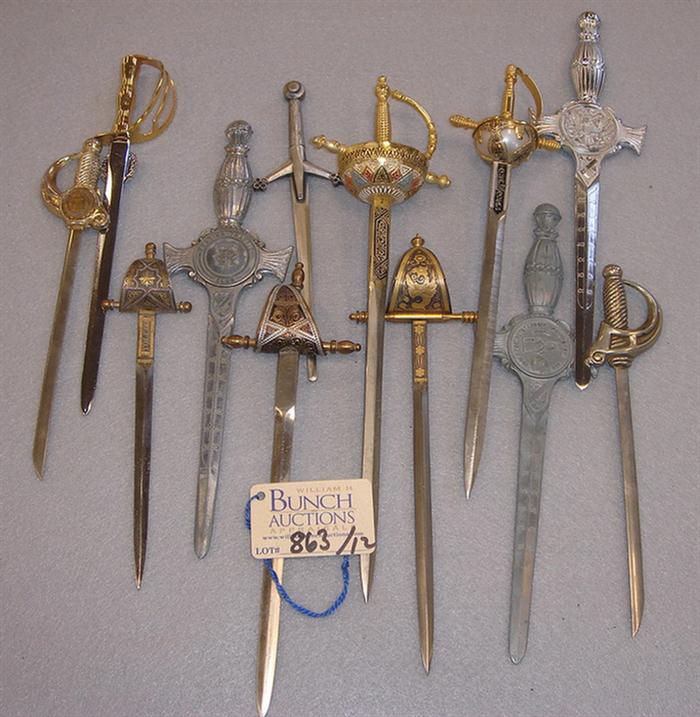 Lot of 12 vintage sword shaped souvenir