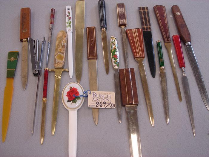 Lot of 20 vintage letter openers.  Including