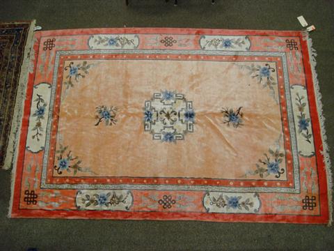 6 0 x 8 11 pink Chinese silk rug 3ba9d