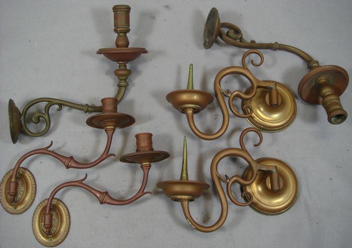 3 pr brass wall mounted candle 3bea4