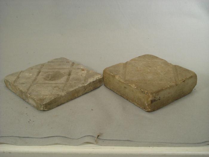 2 white marble fireplace tool blocks  3bee5